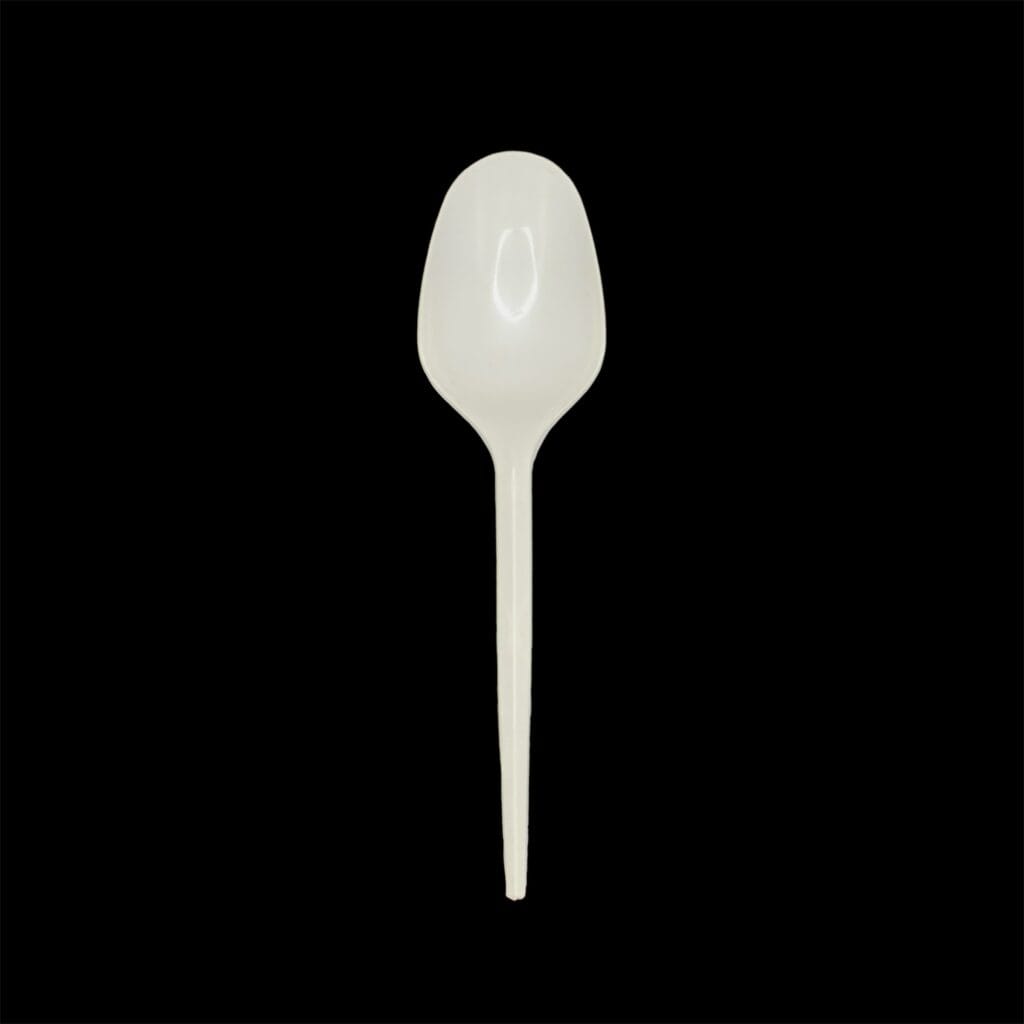 Cuchara pequeÑa desechable de plástico resistente, ideal para postres y comidas calientes. PRODUCTPLAST