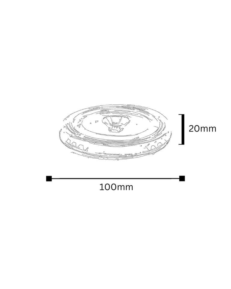 Plano técnico de la tapa plana para vaso desechable con sus medidas