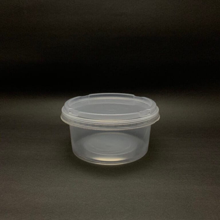 Tarrina plástica CHIC de 12 oz con tapa, vista frontal