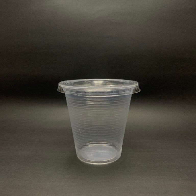 Vaso plástico desechable transparente de 13 oz con tapa