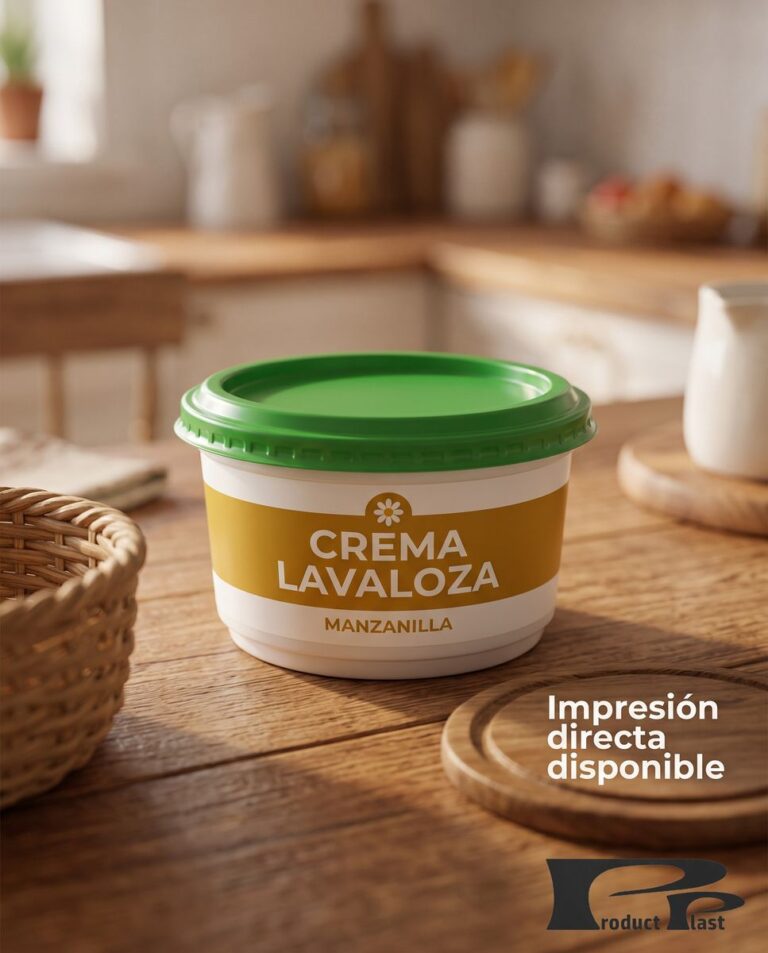 Tarrina lavaloza impresa con marca de crema lavaloza