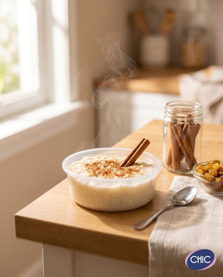 Tarrina plástica CHIC con arroz con leche y canela